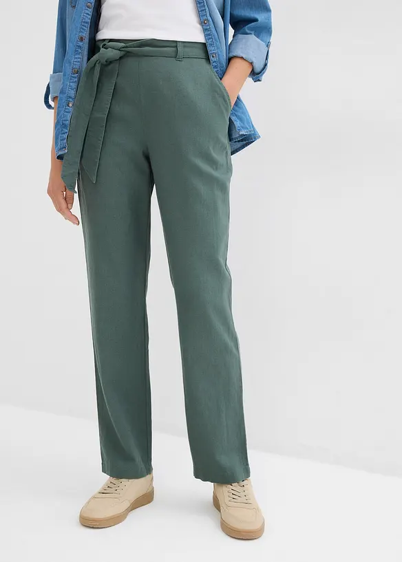 Schlupfhose aus luftigem Leinen-Viskose-Mix, bonprix
