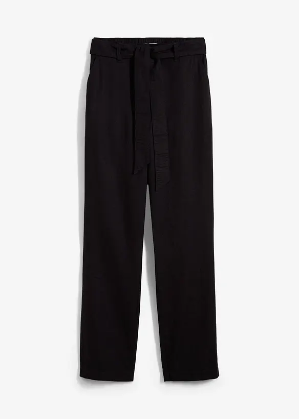 Pantalon taille élastiquée dans un léger mélange lin-viscose, bonprix