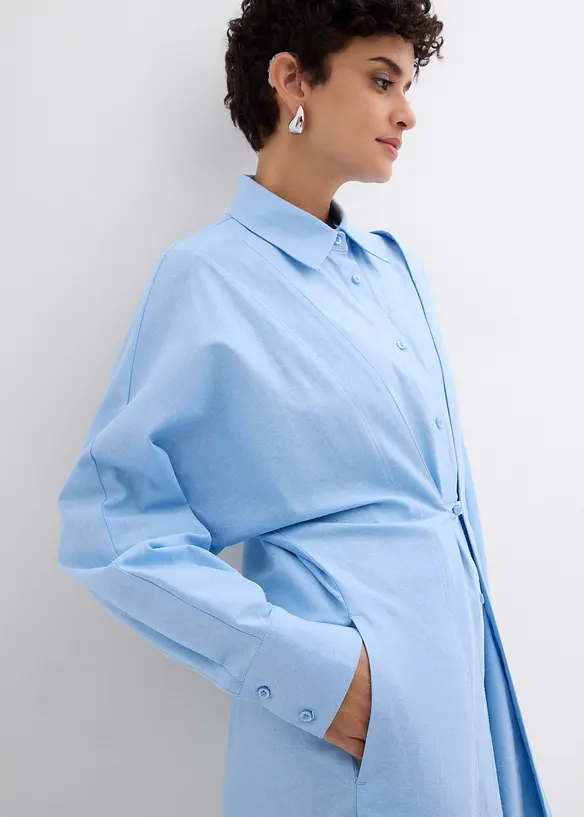 Robe-chemise oversize en viscose mélangée, bonprix
