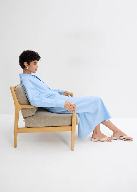Robe-chemise oversize en viscose mélangée, bonprix