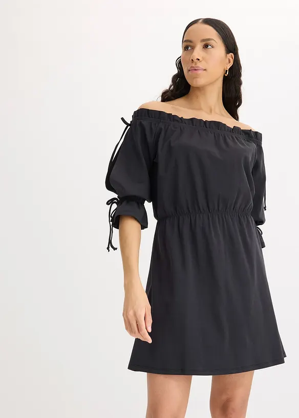 Robe en jersey à col Bardot, bonprix