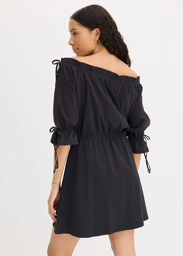 Robe en jersey à col Bardot, bonprix
