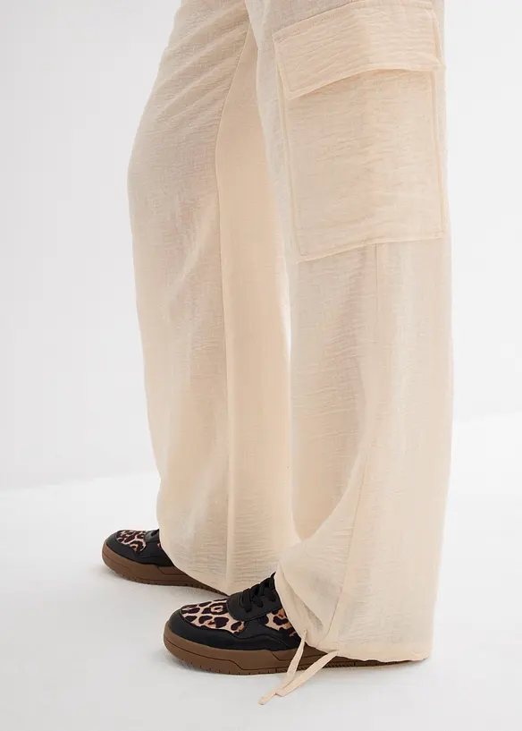 Pantalon fluide à poches cargo, bonprix