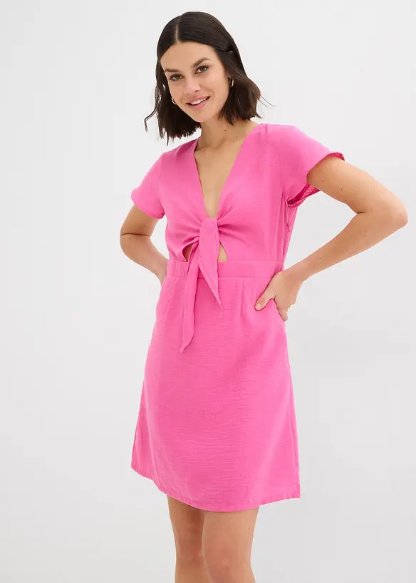 Minikleid mit Bindedetail am Ausschnitt, bonprix