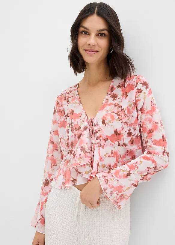 Blouse en crêpe à volants, bonprix