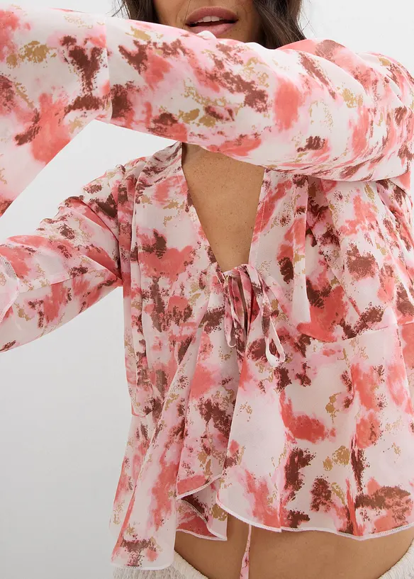 Blouse en crêpe à volants, bonprix