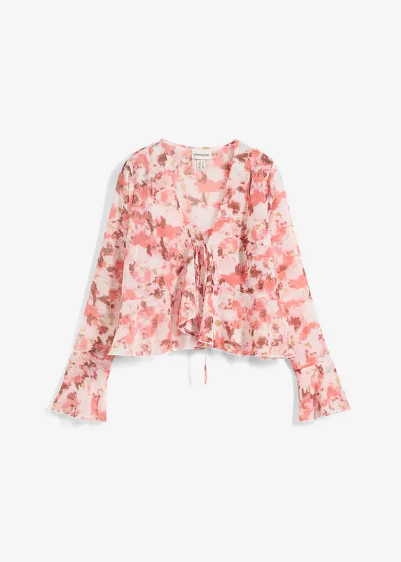 Blouse en crêpe à volants, bonprix
