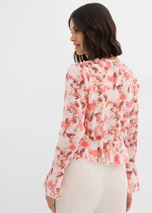Blouse en crêpe à volants, bonprix