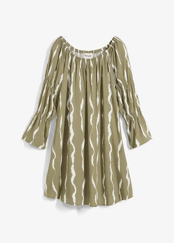 Carmen-Kleid aus fließender Viskose, bonprix