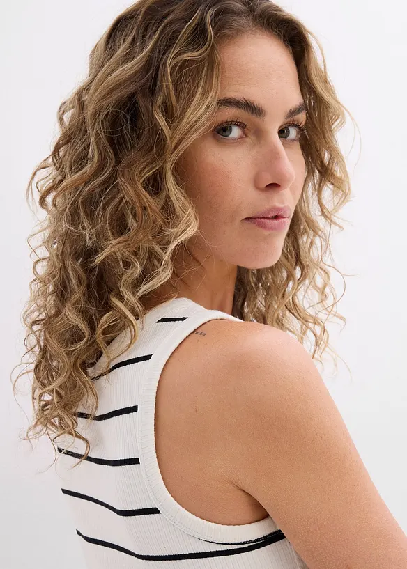 Débardeur côtelé féminin, bonprix