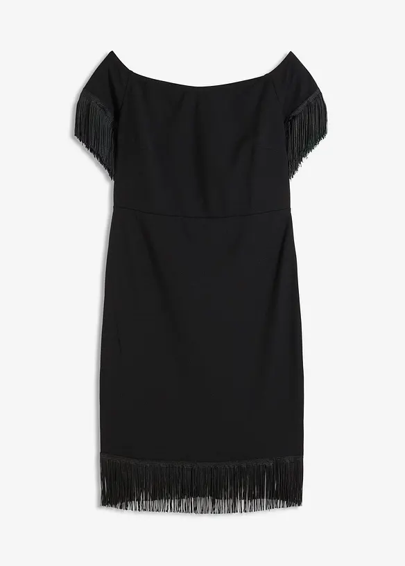 Robe en jersey à franges, bonprix