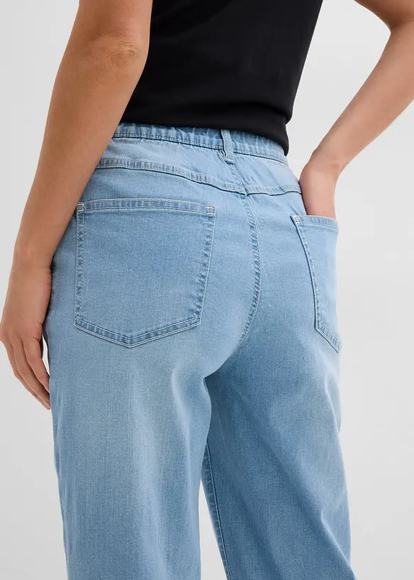 Jean droit, taille haute, fente, bonprix
