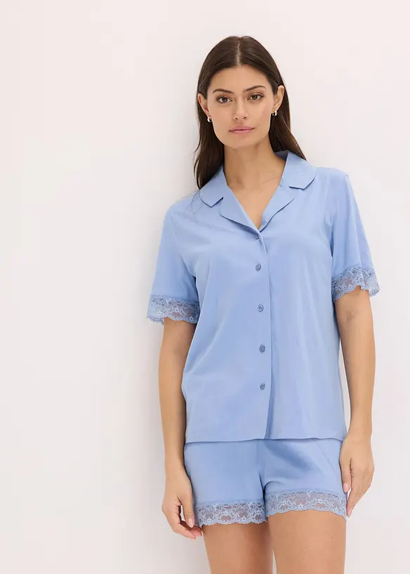 Pyjashort boutonné en viscose, bonprix