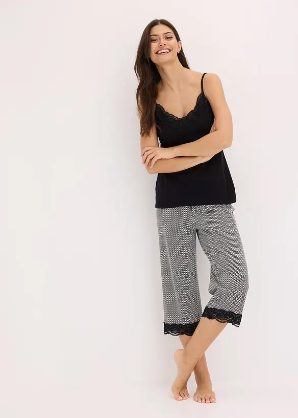 Pyjama corsaire à bretelles fines, bonprix