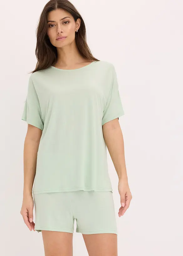 Pyjashort avec T-shirt oversize en viscose, bonprix