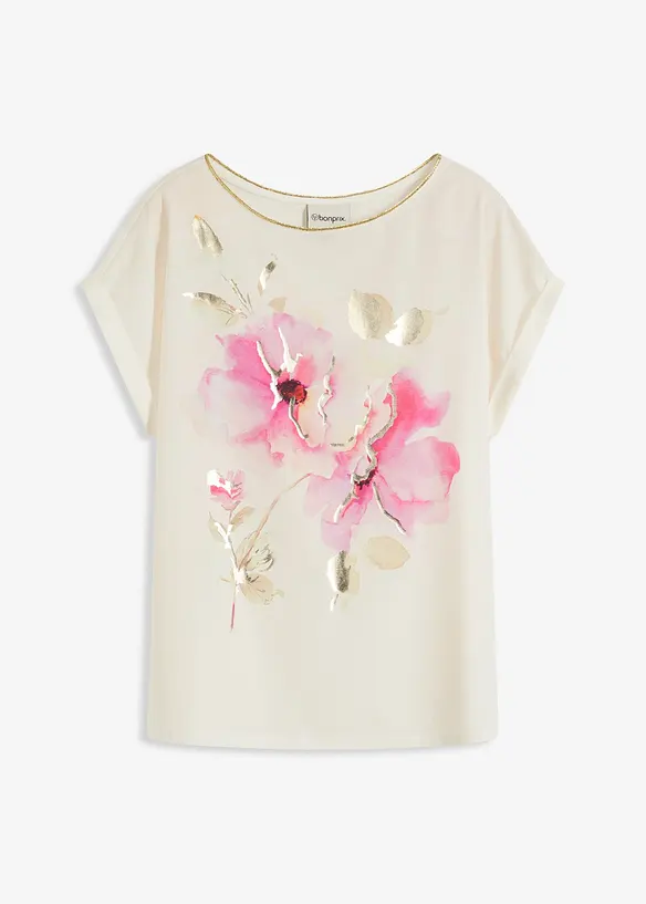 Shirt mit Webeinsatz, bonprix