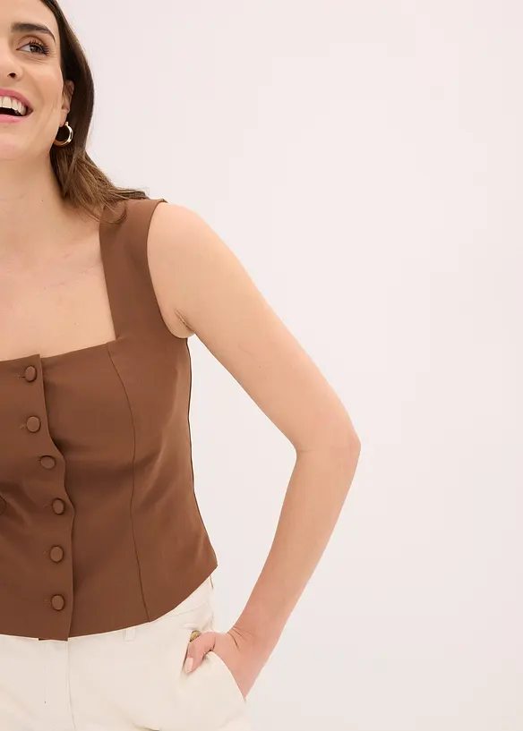 Top blouse boutonné, bonprix