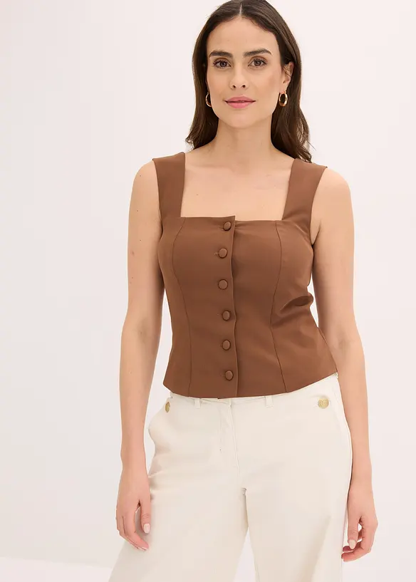 Top blouse boutonné, bonprix
