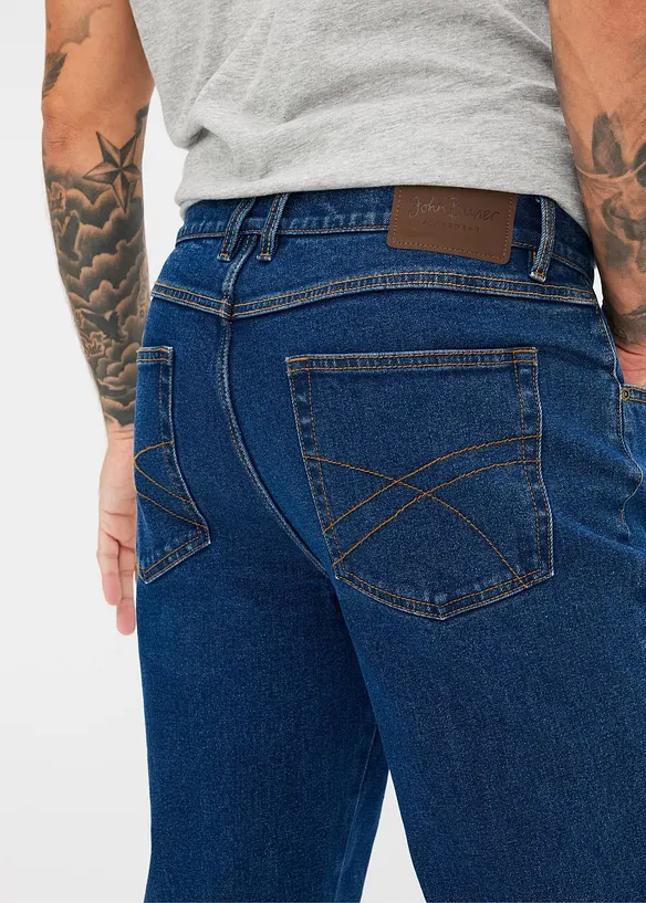 Jean droit extensible, coupe classique, bonprix