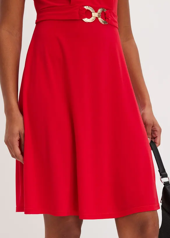 Jerseykleid mit dekorativer Schließe, bonprix