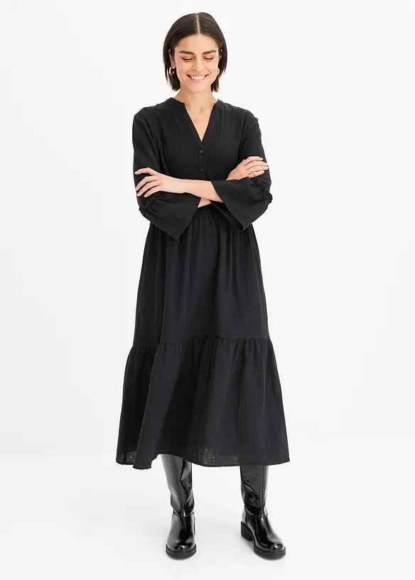 Maxikleid aus weichem Musselin, bonprix