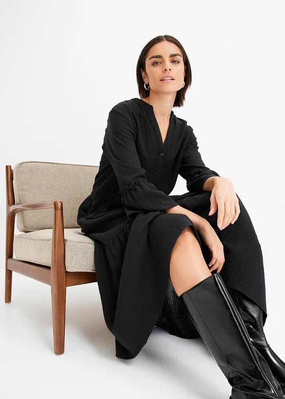 Maxikleid aus weichem Musselin, bonprix