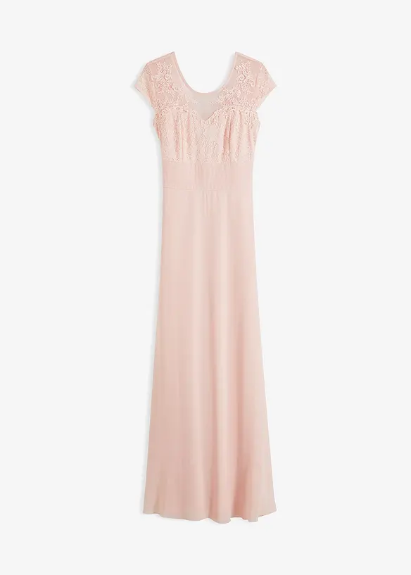 Chiffonkleid mit Spitze und Binde-Detail, bonprix