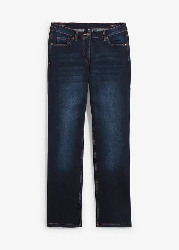 Jean droit taille mi-haute et élastiquée, bonprix
