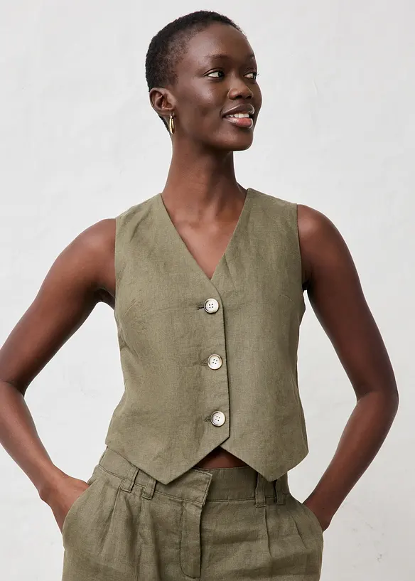 Gilet sans manches 100 % lin, bonprix