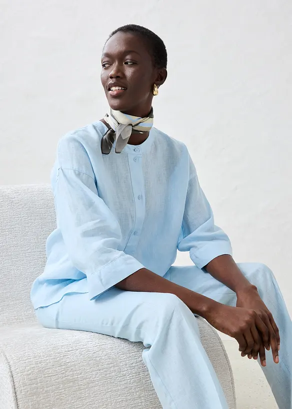 Oversize-Bluse aus reinem Leinen, bonprix