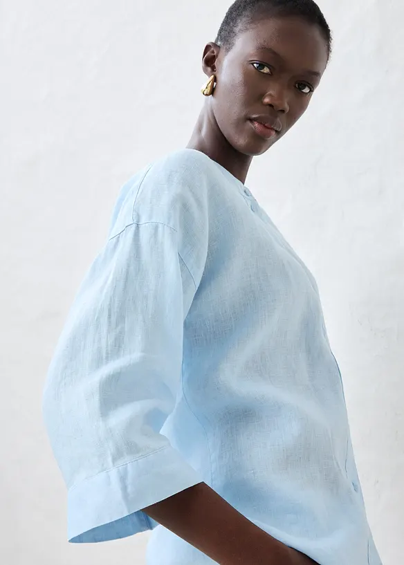 Oversize-Bluse aus reinem Leinen, bonprix