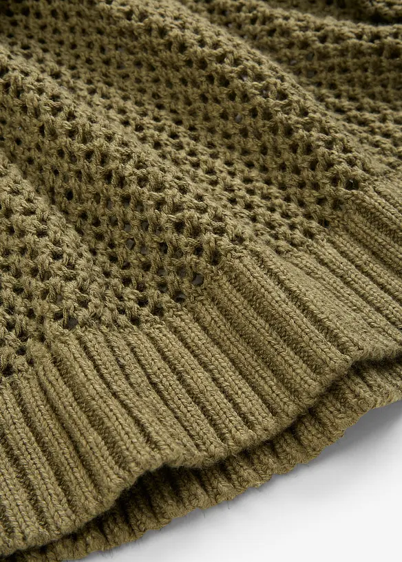 Ajour-Pullover aus leichtem Leinen-Mix, bonprix