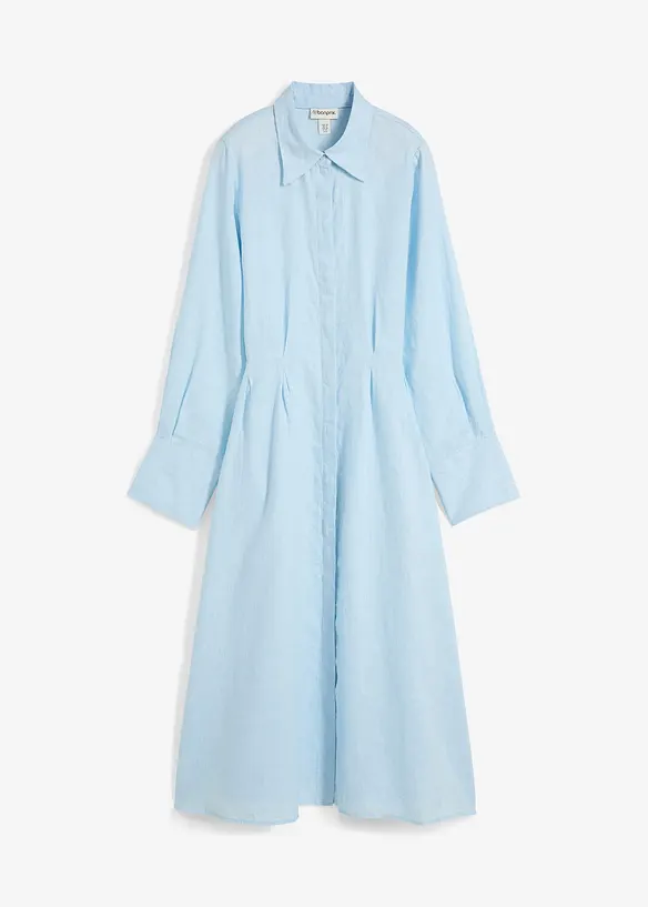 Hemdblusenkleid aus reinem Leinen, bonprix