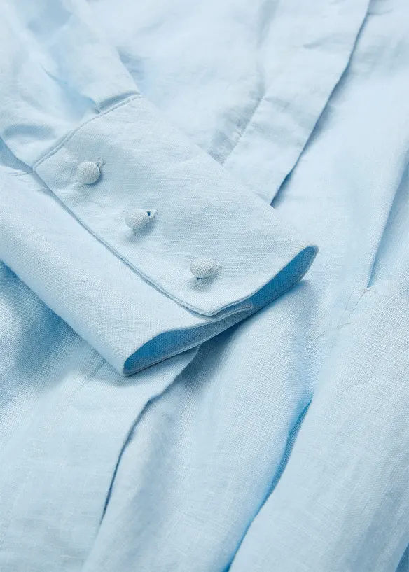Hemdblusenkleid aus reinem Leinen, bonprix