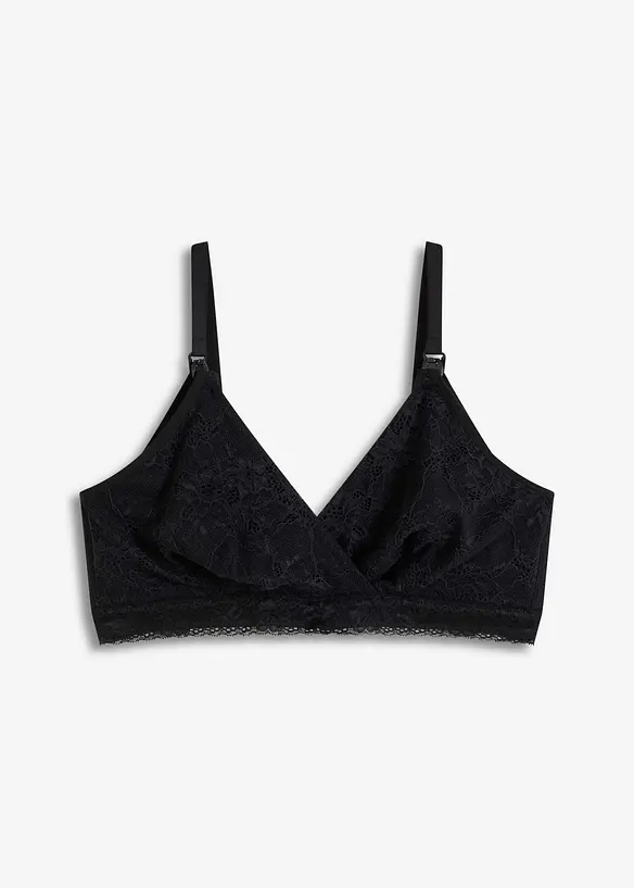 Soutien-gorge d’allaitement coton et dentelle sans armatures, bonprix