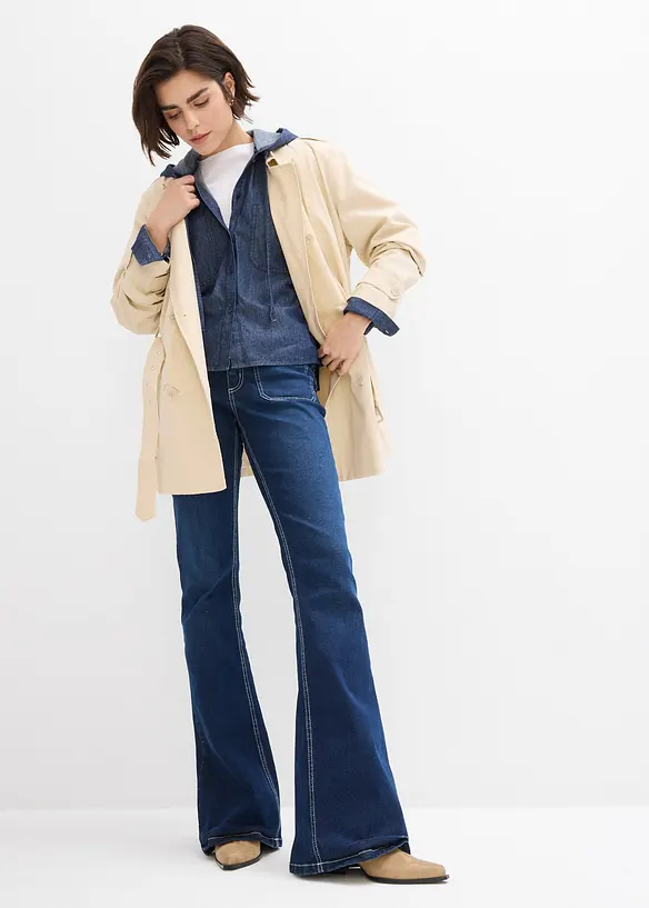 Kapuzen-Jeansbluse, bonprix