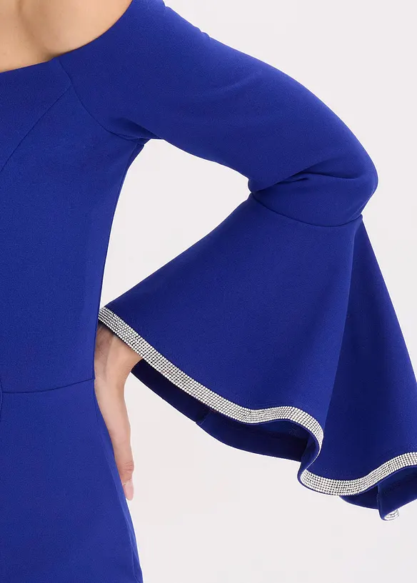 Carmen-Kleid aus strukturiertem Crepe, bonprix
