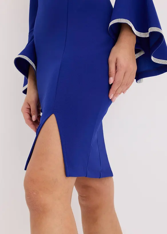 Carmen-Kleid aus strukturiertem Crepe, bonprix