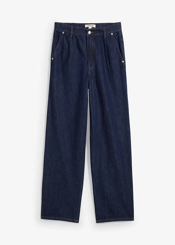 Jean droit taille haute, peu extensible, bonprix