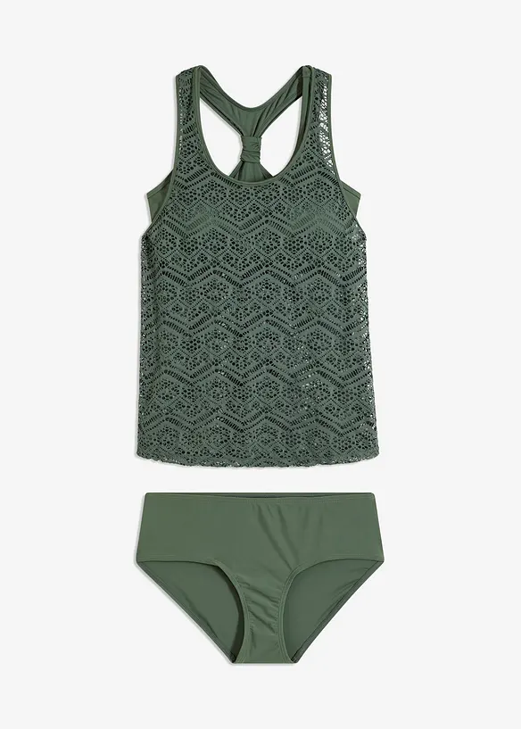 Tankini (ens. 2 pces) en dentelle, bonprix