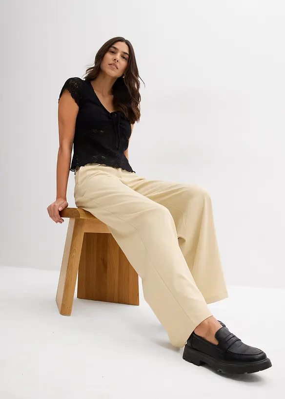 Pantalon large à pinces, bonprix