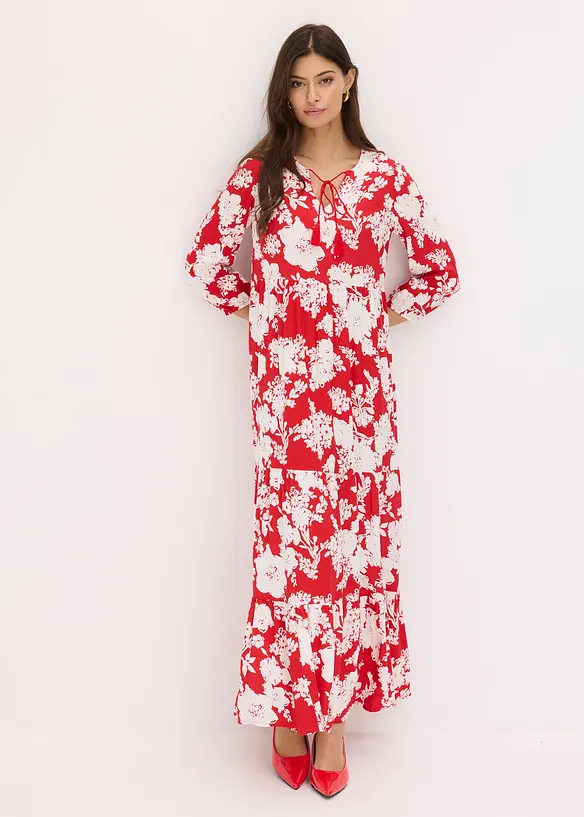 bedrucktes Maxikleid aus fließender Viskose, bonprix
