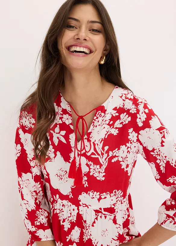 bedrucktes Maxikleid aus fließender Viskose, bonprix