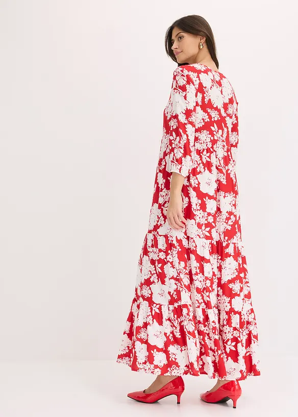 bedrucktes Maxikleid aus fließender Viskose, bonprix