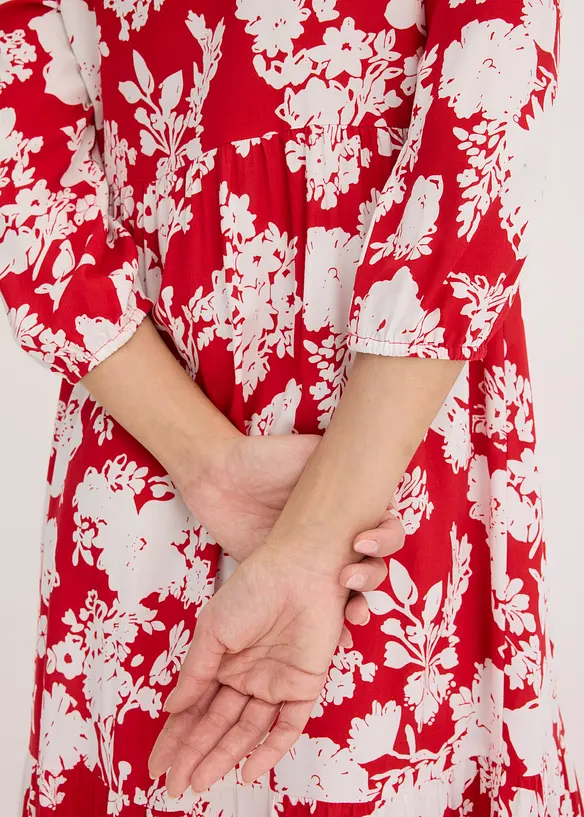 bedrucktes Maxikleid aus fließender Viskose, bonprix