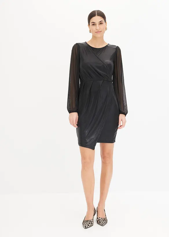 Robe courte drapée, bonprix
