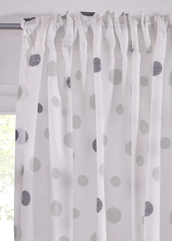 Voilage en polyester recyclé imprimé pois (1 pce), bonprix