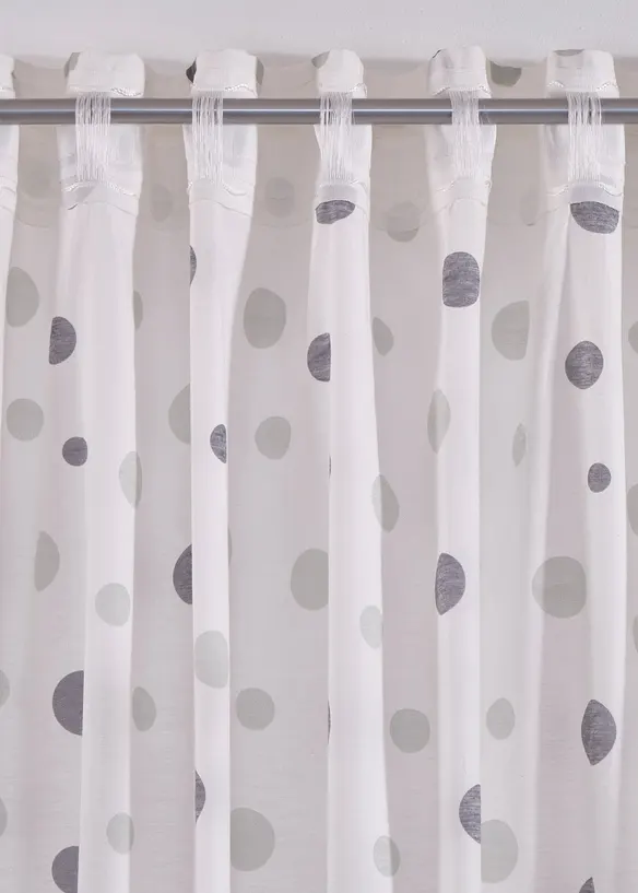 Voilage en polyester recyclé imprimé pois (1 pce), bonprix