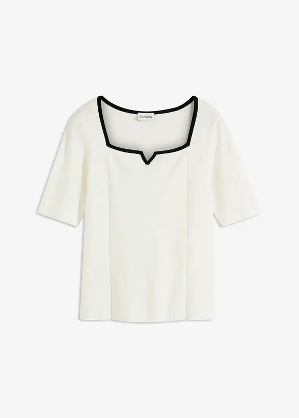 Pull en maille fine avec bande contrastante, bonprix