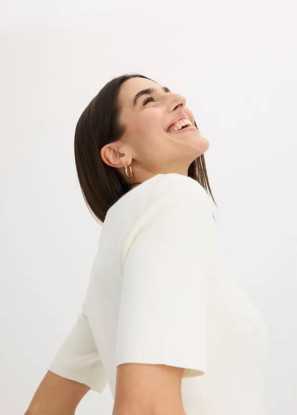 Pull en maille fine avec bande contrastante, bonprix